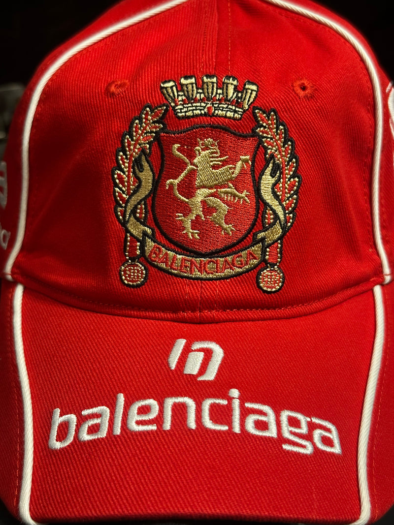 Boné Balenciaga Vermelho Aba Curva Soccer Cap - Pronta Entrega