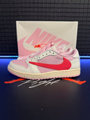 Tênis Nike Air Jordan 1 Low x Travis Scott "Sail Tropical Pink" - Pronta Entrega