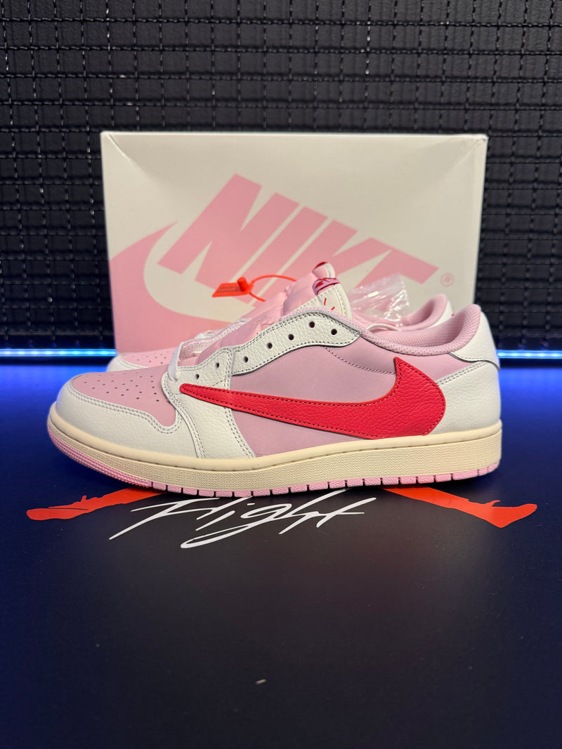 Tênis Nike Air Jordan 1 Low x Travis Scott "Sail Tropical Pink" - Pronta Entrega