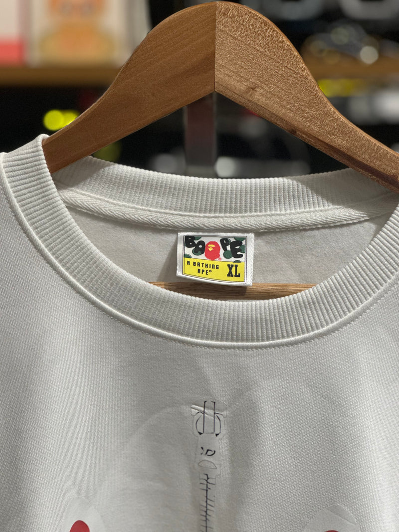 Moletom BAPE Shark Crewneck Branco - Pronta Entrega