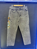 Calça Ed Hardy Jeans Destonado Bordado Caveira Águia Logo Traseiro - Pronta Entrega