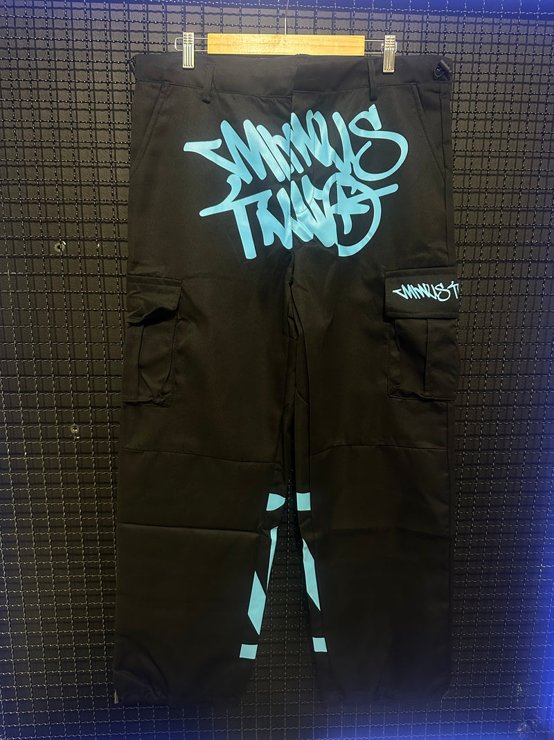 Calça Sarja Minus Two Preta Logo Azul - Pronta Entrega