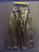 Calça Cargo Couro Sintético Rick Owens - Pronta Entrega