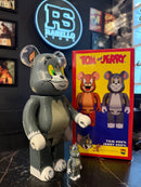 Bearbrick Bear Tom & Jerry 400% + Mini Boneco Tom Medicom Toy Boneco Colecionável 28cm - Pronta Entrega