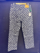 Calça Jeans Louis Vuitton Monogram Blue White  - Pronta Entrega