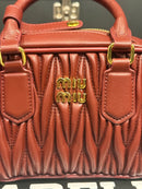 Bolsa MiuMiu Arcadie em Couro Napa Matelassê Red - Pronta Entrega