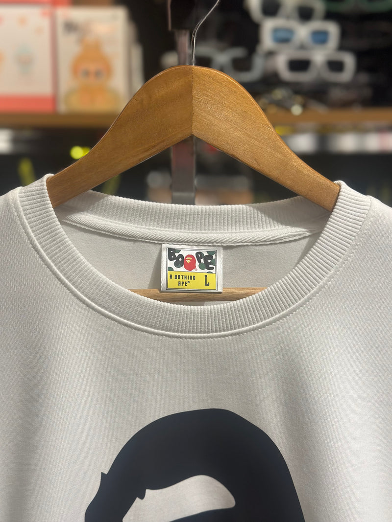 Moletom BAPE A Bathing Ape Overdye Crewneck Branco - Pronta Entrega