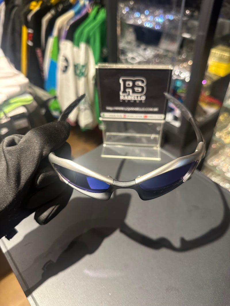 Óculos Oakley Splice Black Silver Lente Azul - Pronta Entrega
