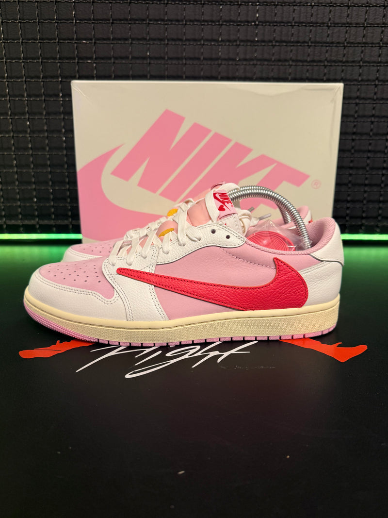 Tênis Nike Air Jordan 1 Low x Travis Scott "Sail Tropical Pink" - Pronta Entrega
