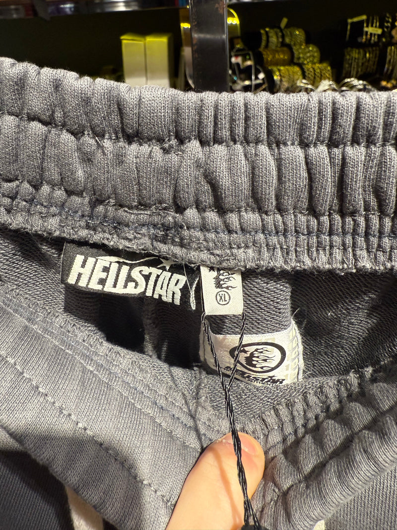 Calça Hellstar Moletom Track Print Cinza - Pronta Entrega