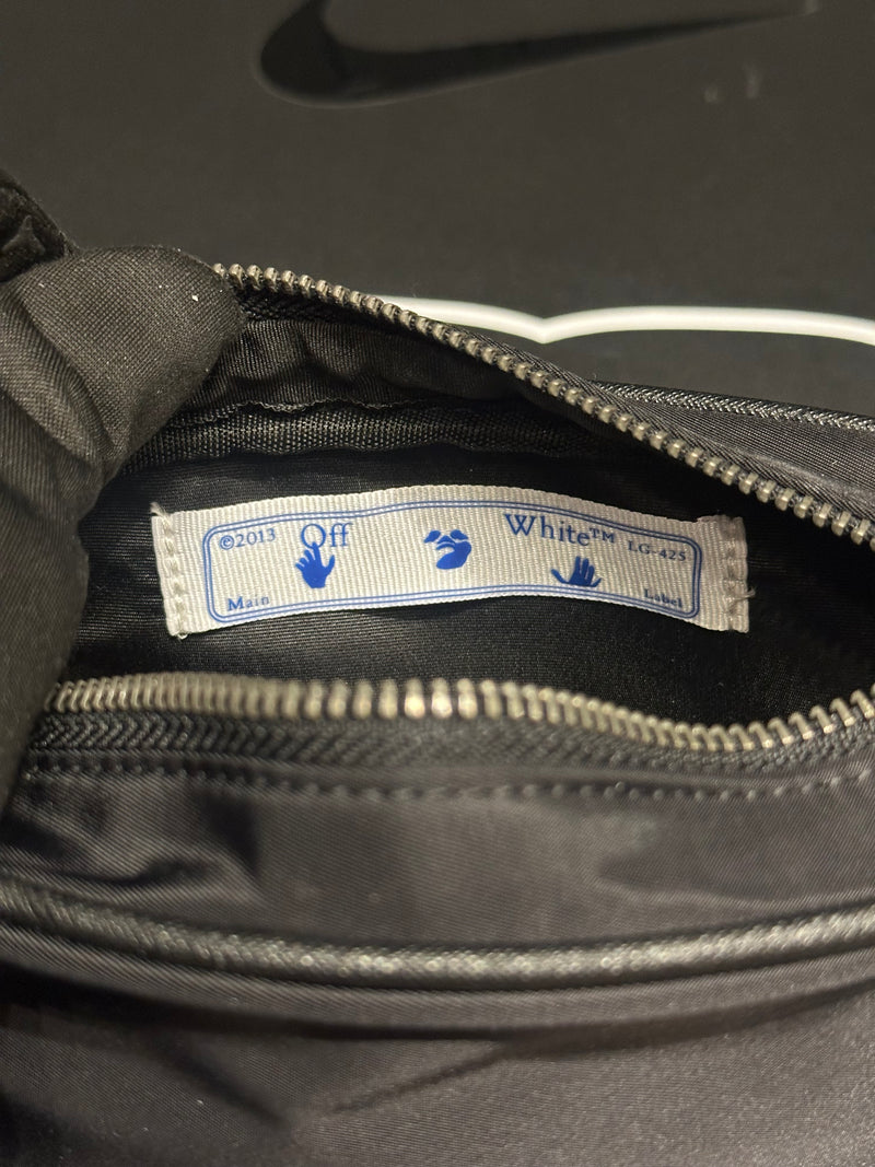 Bolsa Bag Off-White Cross Body Preto  Alça Amarela - Pronta Entrega