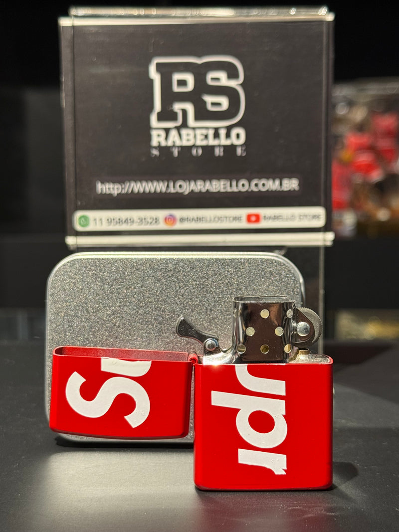 Supreme Isqueiro Zippo Logo Red Vermelho - Pronta Entrega