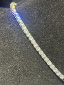 Corrente Cravejada Pingente “GOE - God Over Everything” Em Zicornia Cubica Prata 45 CM - Pronta Entrega