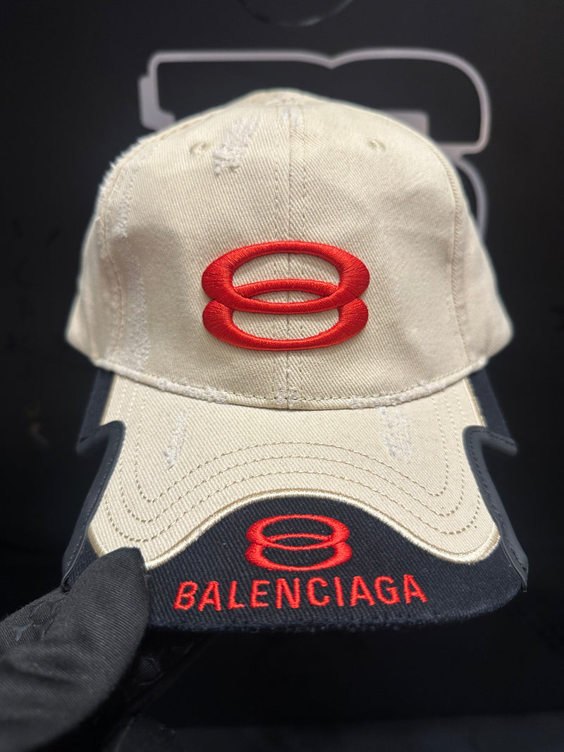 Boné Aba Cortada Balenciaga Preto/Bege - Pronta Entrega