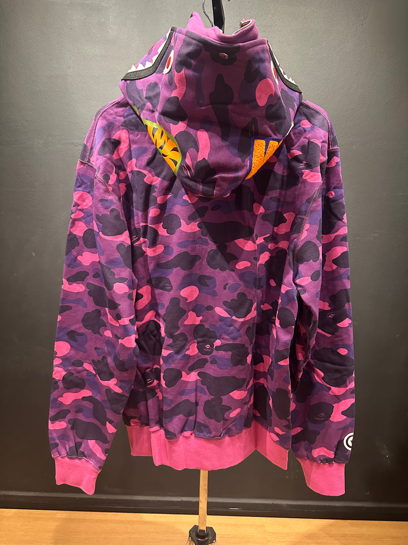 Jaqueta Bape Shark Camo Pink Dual Hoodie Full Zip - Pronta Entrega