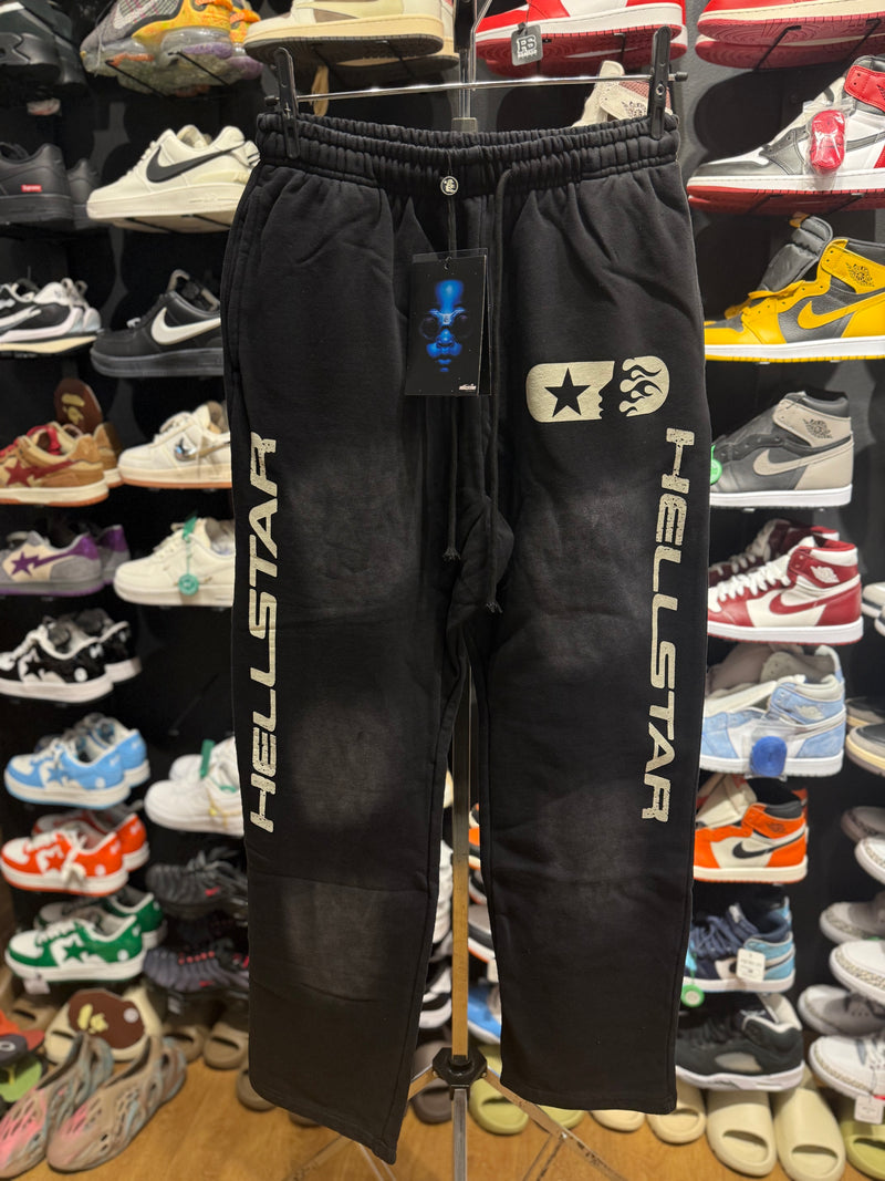 Calça Hellstar Moletom Track Print Destonado Preto - Pronta Entrega