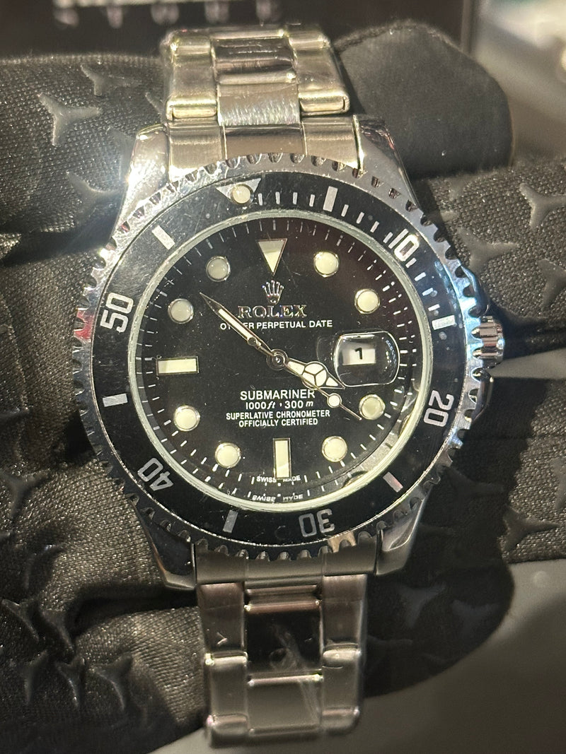 Relógio Rolex Datejust Silver Fundo Preto - Pronta Entrega