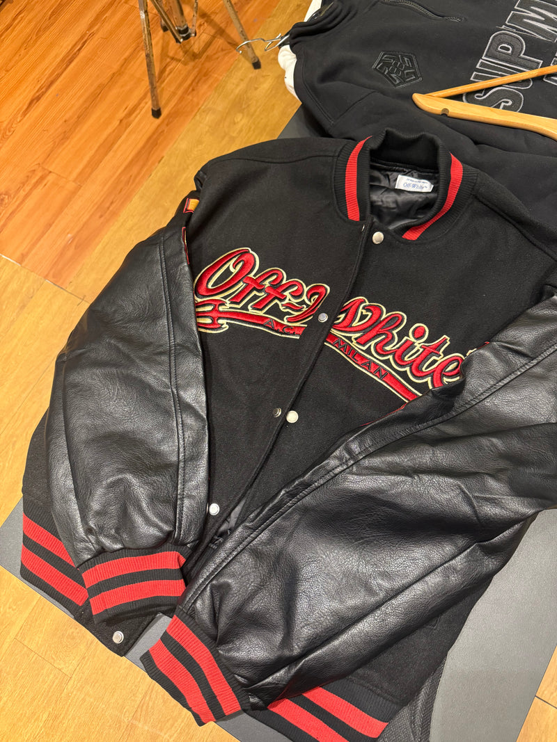 Jaqueta Varsity Off-White x AC Milan Black Red - Encomenda