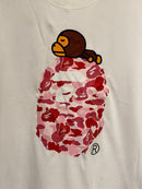 Camiseta BAPE Baby Milo Big Head Ape Pink White - Pronta Entrega