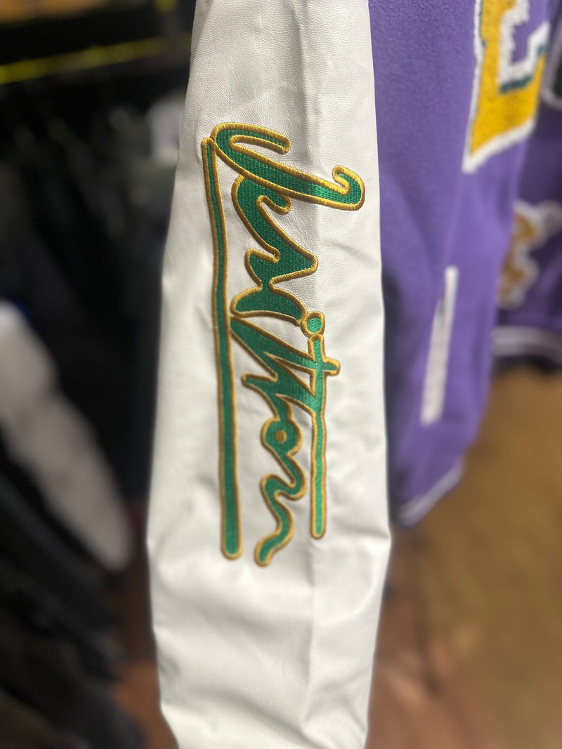 Jaqueta Varsity Louis Vuitton Purple/White - Pronta Entrega