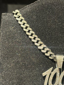 Corrente Cravejada Pingente “1000” Em Zicornia Cubica Prata 45 CM - Pronta Entrega