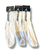 Pack 3 Pares Meia Air Jordan Cano Alto Branco - Pronta Entrega