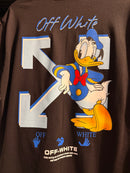 Camiseta OFF-WHITE Papo Donald Cartoon Slim Preta - Pronta Entrega