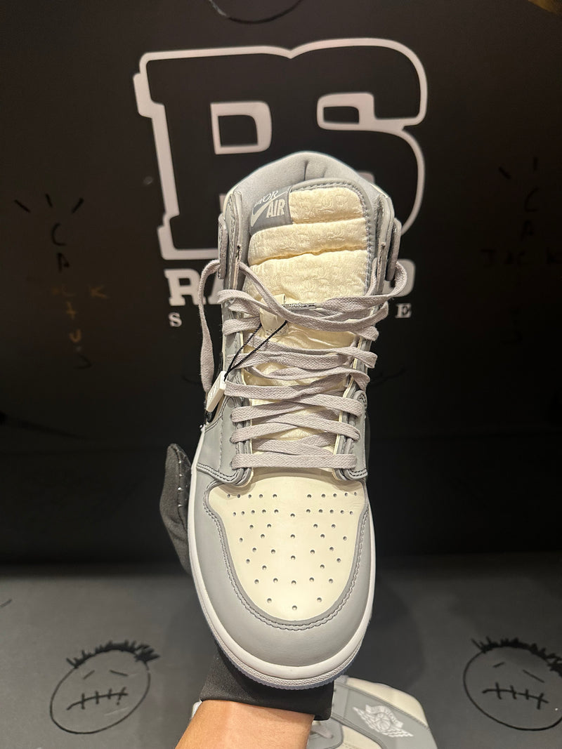Tênis Nike Air Jordan 1 High X Dior Wolf Grey - Pronta Entrega