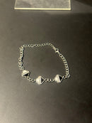 Pulseira Prata Ajustável Trevos Black/White - Pronta Entrega