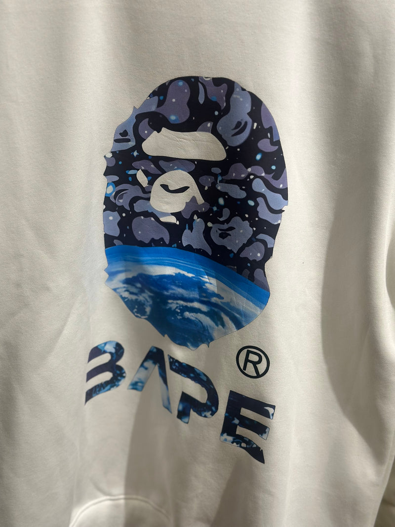 Moletom BAPE Crewneck APE Head Space Camo Branco - Pronta Entrega