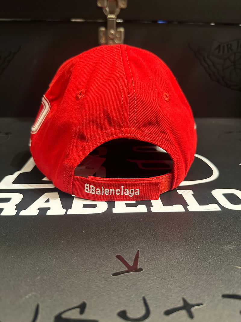 Boné Balenciaga Vermelho Aba Curva Soccer Cap - Pronta Entrega