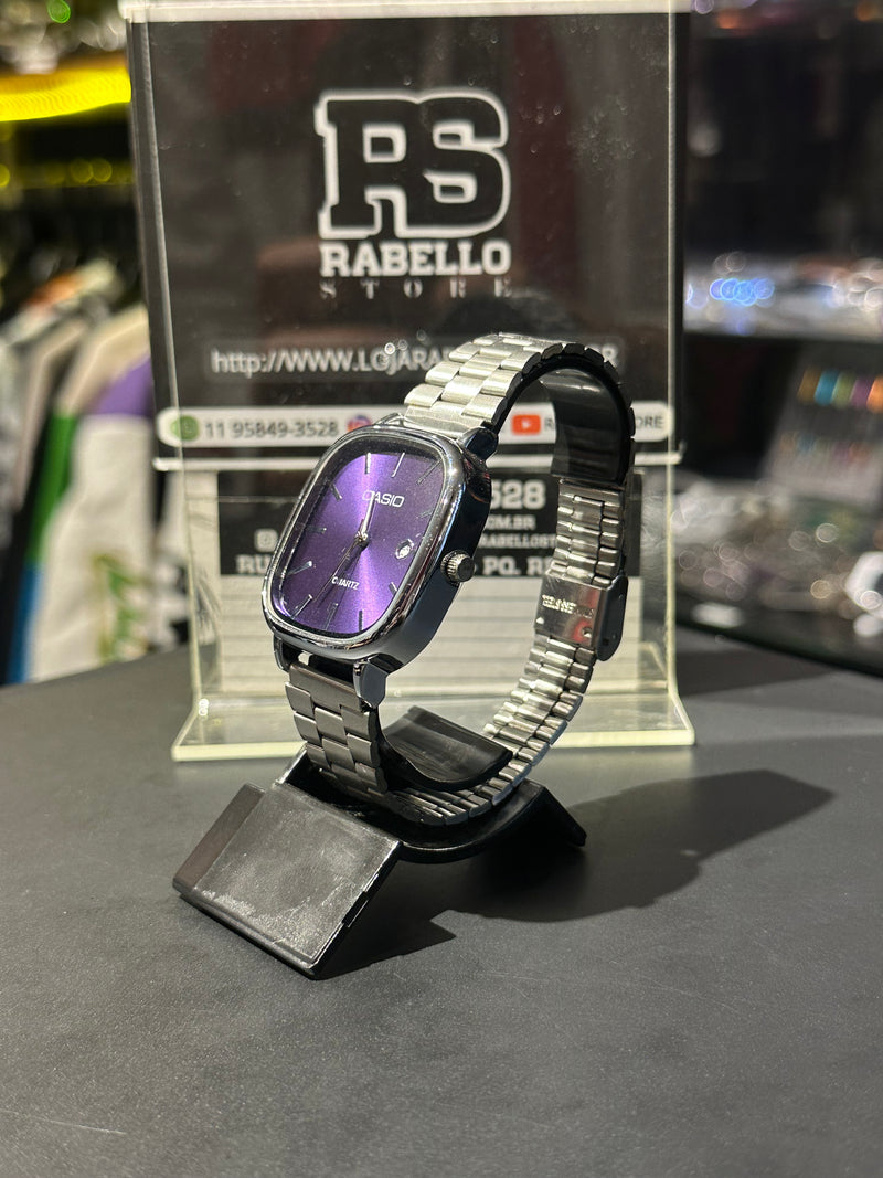 Relógio Casio A138 Vintage Fundo Purple - Pronta Entrega