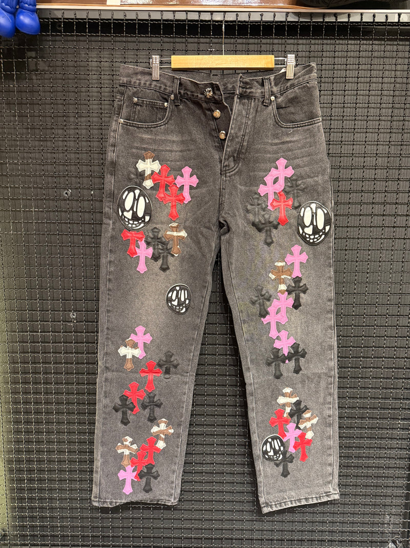 Calça Jeans Chrome Hearts x Matty Boy Multi Cross Patch - Pronta Entrega