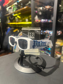 Óculos Palm Angels Armação Branca Azul Lente Preto - Pronta Entrega