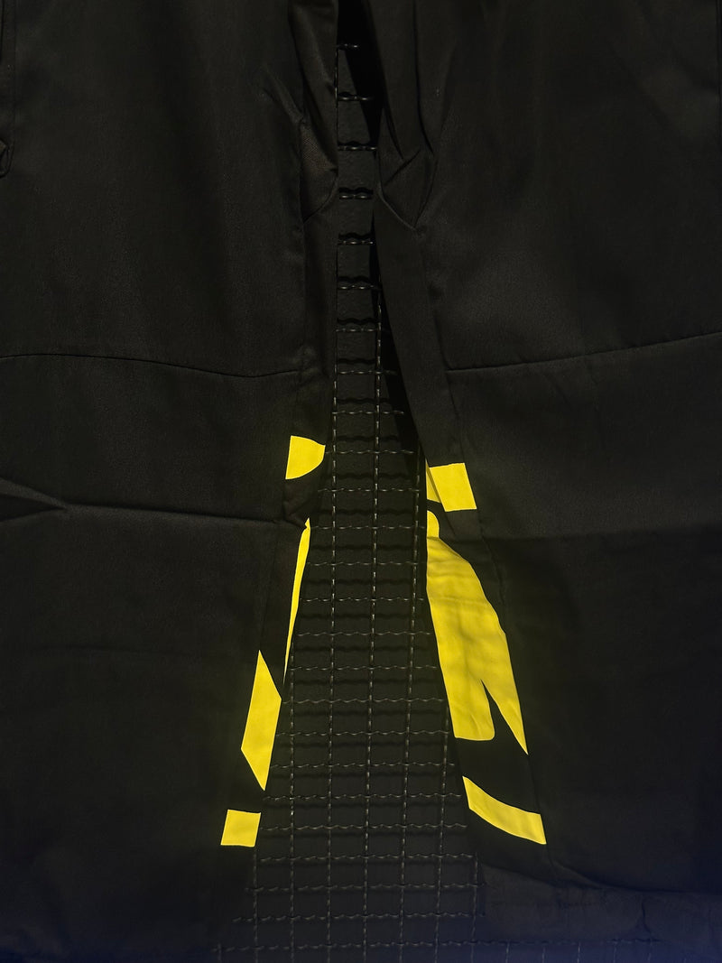 Calça Sarja Minus Two Preta Logo Amarelo - Pronta Entrega