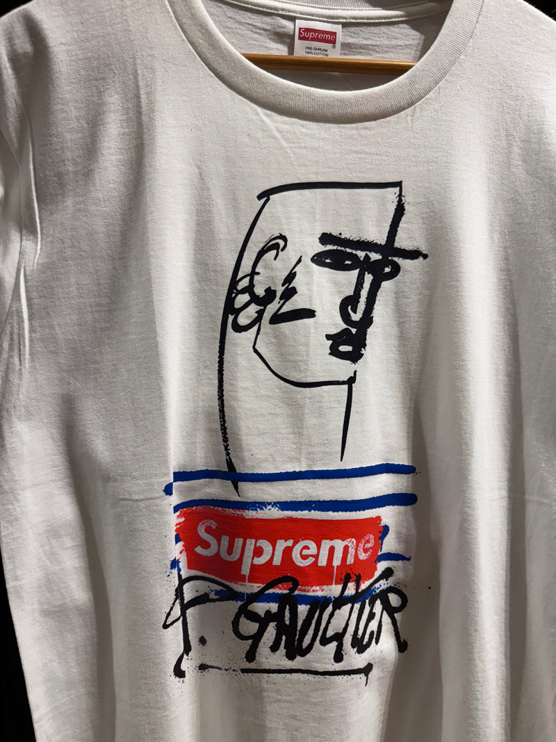 Camiseta Supreme X Jean Paul Gaultier Branco - Pronta Entrega