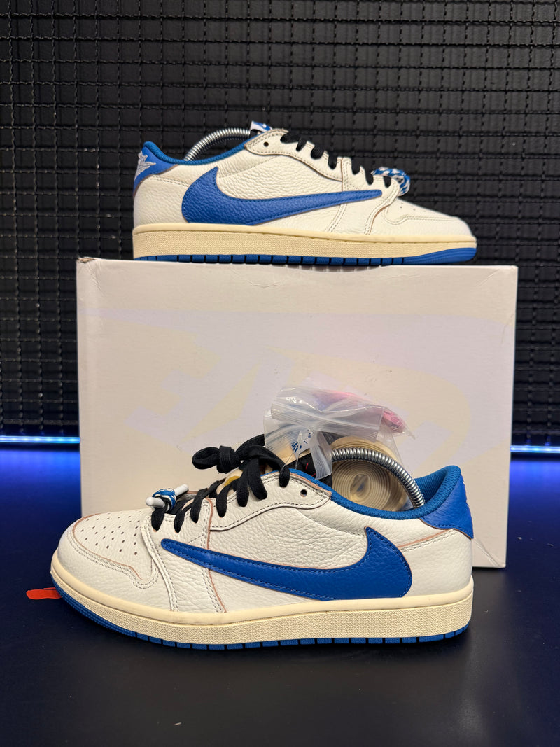 Tênis Nike Air Jordan 1 Low Travis Scott Fragment Military Blue - Pronta Entrega