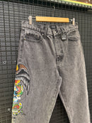 Calça Ed Hardy Jeans Destonado Bordado Caveira Águia Logo Traseiro - Pronta Entrega
