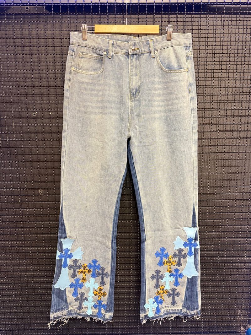 Calça Jeans Flare Chrome Hearts x Comme Des Garçons - Pronta Entrega
