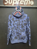 Jaqueta Bape Shark Camo Blue Full Zip - Pronta Entrega
