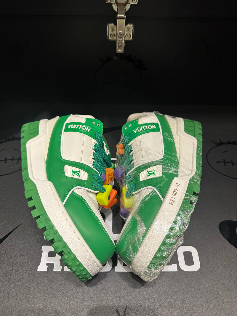 Tênis Louis Vuitton LV Trainer Maxi White Green - Pronta Entrega