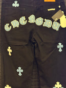 Calça Chrome Hearts Jeans Black Cruz Blue White - Pronta Entrega
