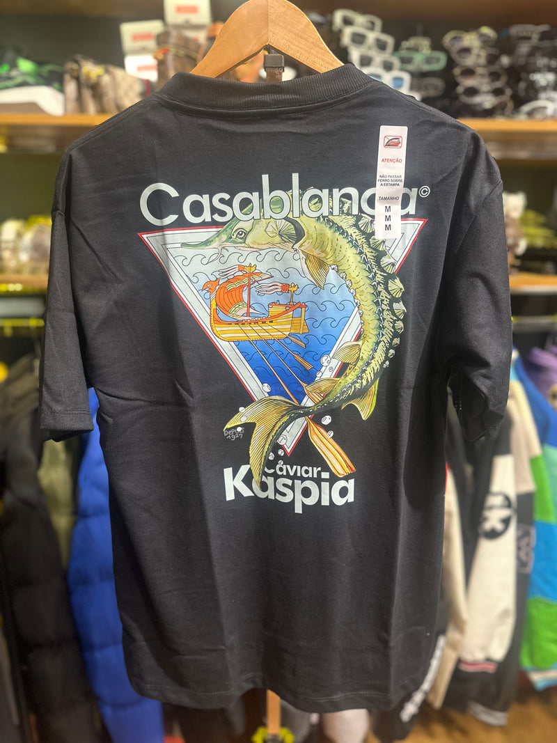 Camiseta Casablanca Caviar Kaspia Preta Oversize - Pronta Entrega