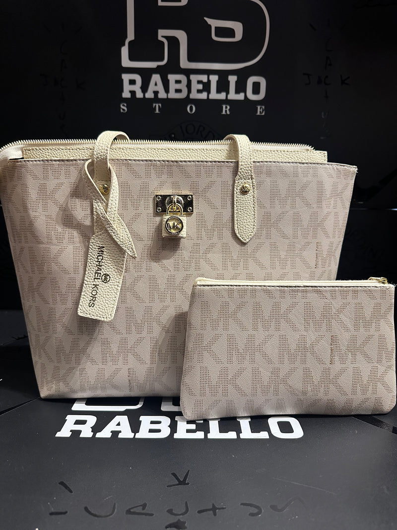 Bolsa Tote Feminina Michael Kors MK Monogram Cream - Pronta Entrega