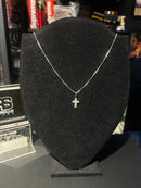 Corrente Veneziana Prata Pingente Cruz Cravejada 30 CM - Pronta Entrega