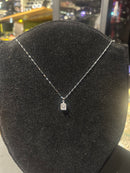 Corrente Feminina Prata Pingente Pedra Em Zicornia Cúbica 45 CM - Pronta Entrega