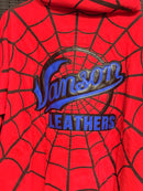 Jaqueta Vanson Leathers x Supreme Moletom Spider-Man Zip Up Hooded Red SS26-W14 - Pronta Entrega