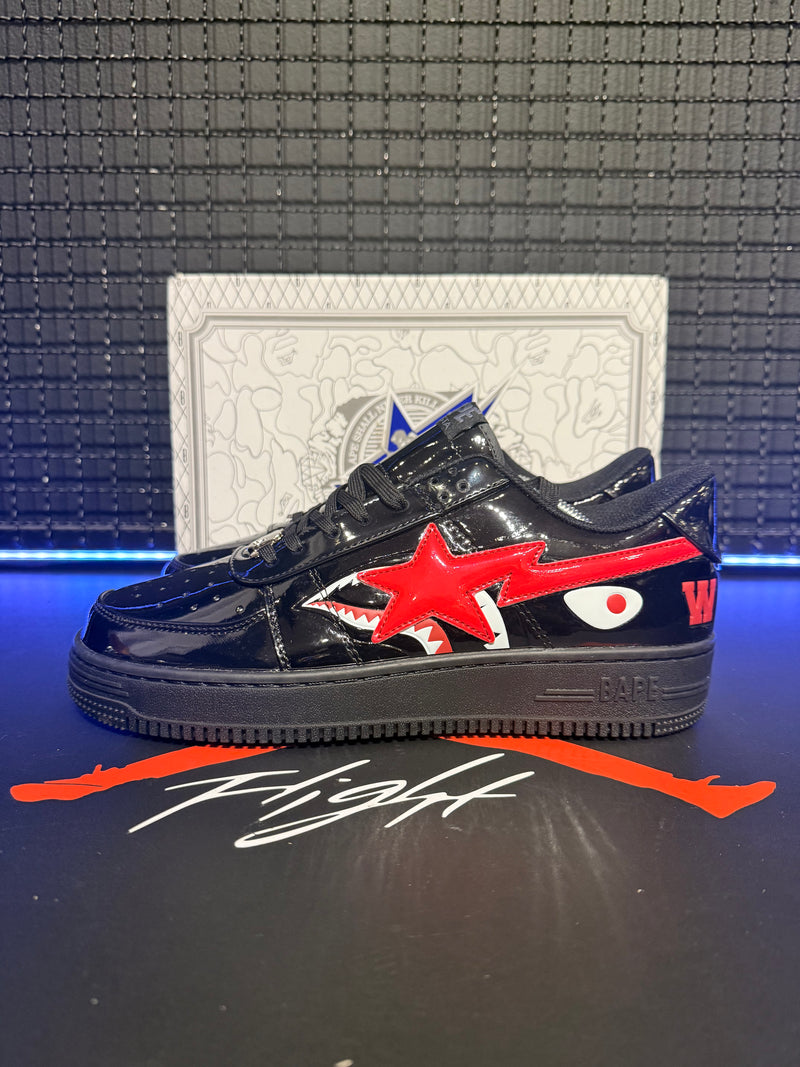 Tênis A Bathing Ape Bape Sta Low 'Shark - Black' - Pronta Entrega