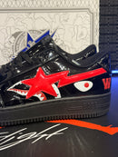 Tênis A Bathing Ape Bape Sta Low 'Shark - Black' - Pronta Entrega