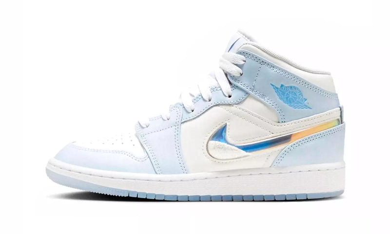Nike Air Jordan Mid 'Glitter Swoosh 'Azul e Prata' - Encomenda